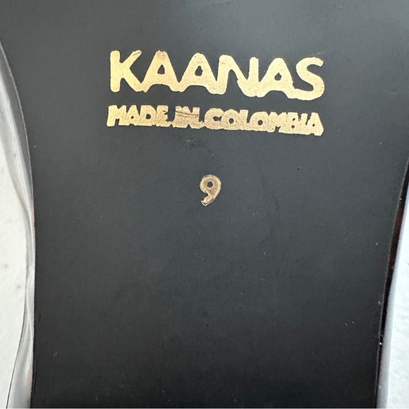 KAANAS Woman Size 9 Black Red Animal Print Flat SLIDES SLIP Shoes Casual Sandal - Picture 5 of 10